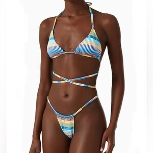 NWT Solid & Striped bikini top and bottom sz S swim